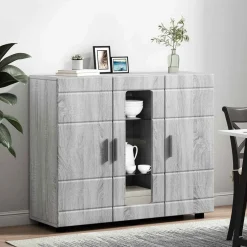 vidaXL Houten Kast Grijs Sonoma Bewerkt hout
