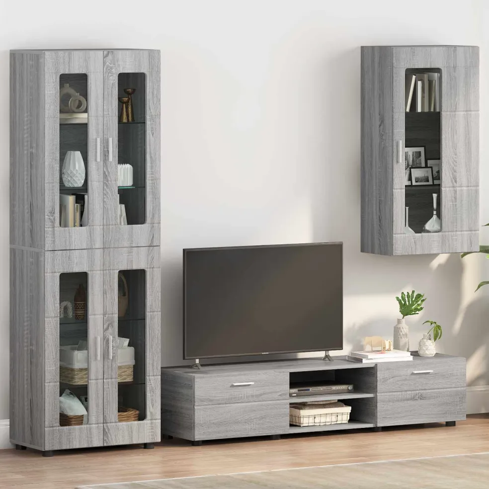 vidaXL Houten Kast Grijs Sonoma Bewerkt hout