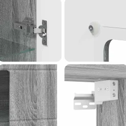 vidaXL Houten Kast Grijs Sonoma Bewerkt hout