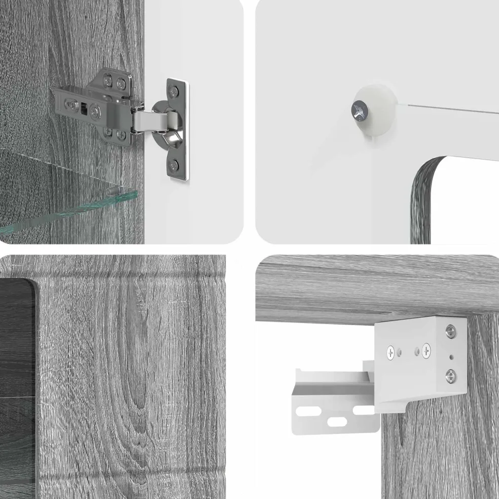 vidaXL Houten Kast Grijs Sonoma Bewerkt hout