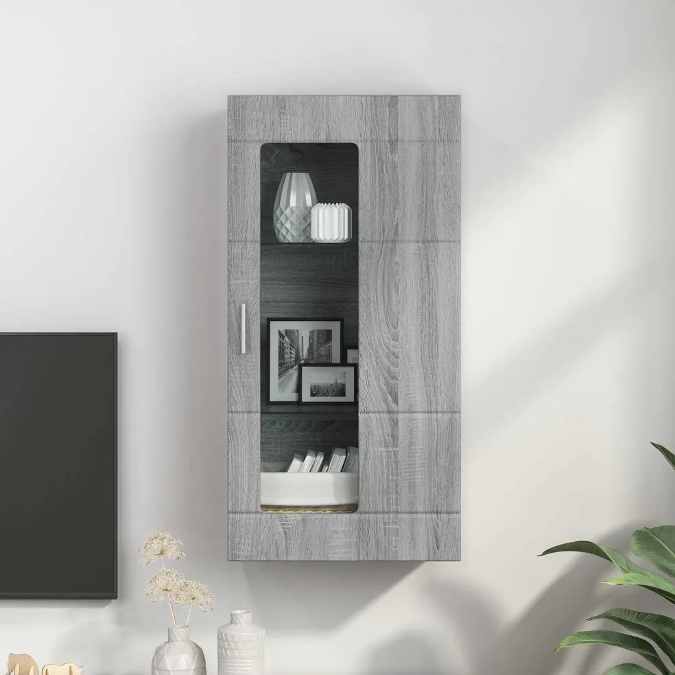 vidaXL Houten Kast Grijs Sonoma Bewerkt hout