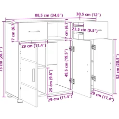 vidaXL Houten Kast Hoogglans wit Bewerkt hout