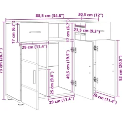 vidaXL Houten Kast Hoogglans wit Bewerkt hout