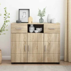 vidaXL Houten Kast Sonoma Eiken Bewerkt hout