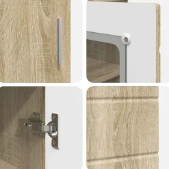 vidaXL Houten Kast Sonoma Eiken Bewerkt hout