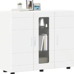 vidaXL Houten Kast Wit Bewerkt hout