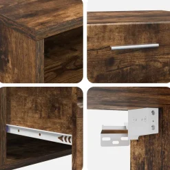 vidaXL Houten Kast 100,5 x 39 x 30 cm Gerookt eiken Bewerkt hout