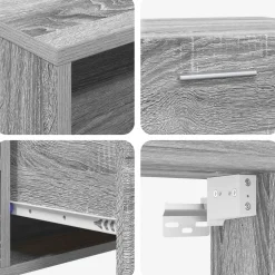 vidaXL Houten Kast 100,5 x 39 x 30 cm Grijs Sonoma Bewerkt hout