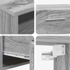 vidaXL Houten Kast 150 x 39 x 30 cm Grijs Sonoma Bewerkt hout