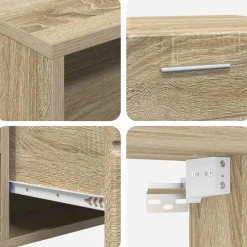 vidaXL Houten Kast 100,5 x 39 x 30 cm Sonoma Eiken Bewerkt hout
