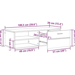 vidaXL Houten Kast 100,5 x 39 x 30 cm Sonoma Eiken Bewerkt hout
