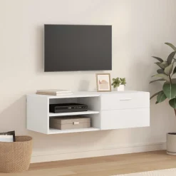 vidaXL Houten Kast 100,5 x 39 x 30 cm Wit Bewerkt hout