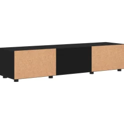 vidaXL Houten Kast 150 x 39 x 30 cm Zwart Bewerkt hout