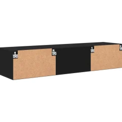 vidaXL Houten Kast 150 x 39 x 30 cm Zwart Bewerkt hout