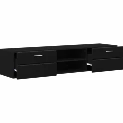 vidaXL Houten Kast 150 x 39 x 30 cm Zwart Bewerkt hout