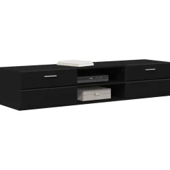 vidaXL Houten Kast 150 x 39 x 30 cm Zwart Bewerkt hout