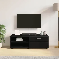 vidaXL Houten Kast 100,5 x 39 x 30 cm Zwart Bewerkt hout