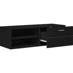 vidaXL Houten Kast 100,5 x 39 x 30 cm Zwart Bewerkt hout