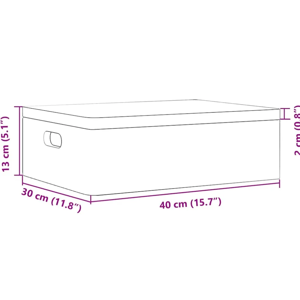 vidaXL Houten kist met deksel&handvatten 40x30x13cm grenenhout zwart