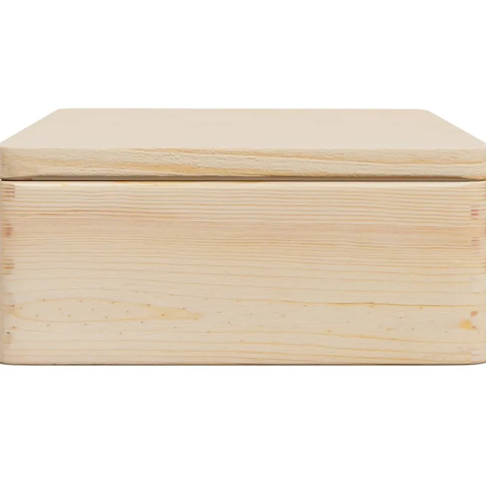 vidaXL Houten kist met deksel 40x30x13 cm massief grenenhout