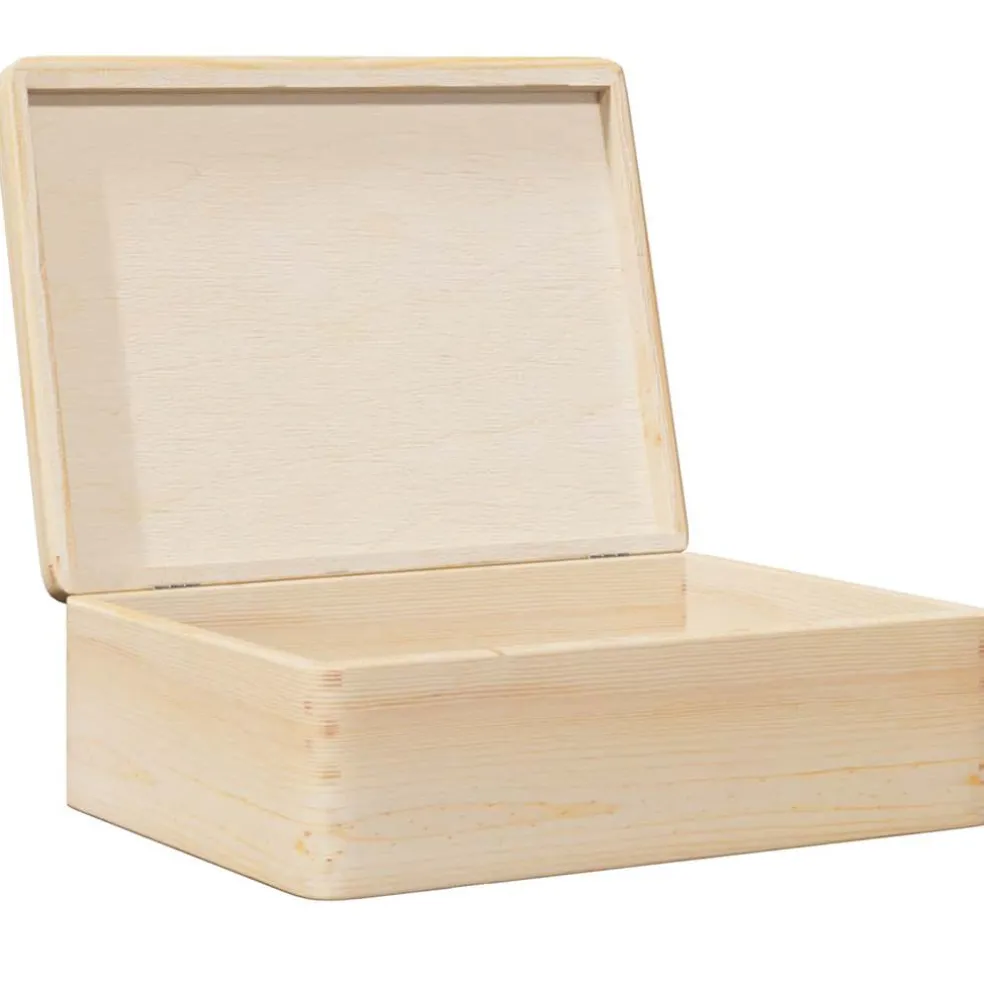 vidaXL Houten kist met deksel 40x30x13 cm massief grenenhout