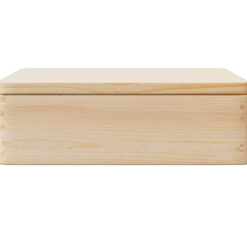 vidaXL Houten kist met deksel 40x30x13 cm massief grenenhout