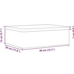 vidaXL Houten kist met deksel 40x30x13 cm massief grenenhout