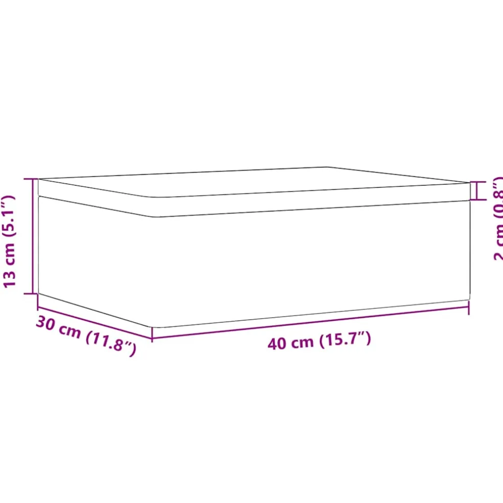 vidaXL Houten kist met deksel 40x30x13 cm massief grenenhout