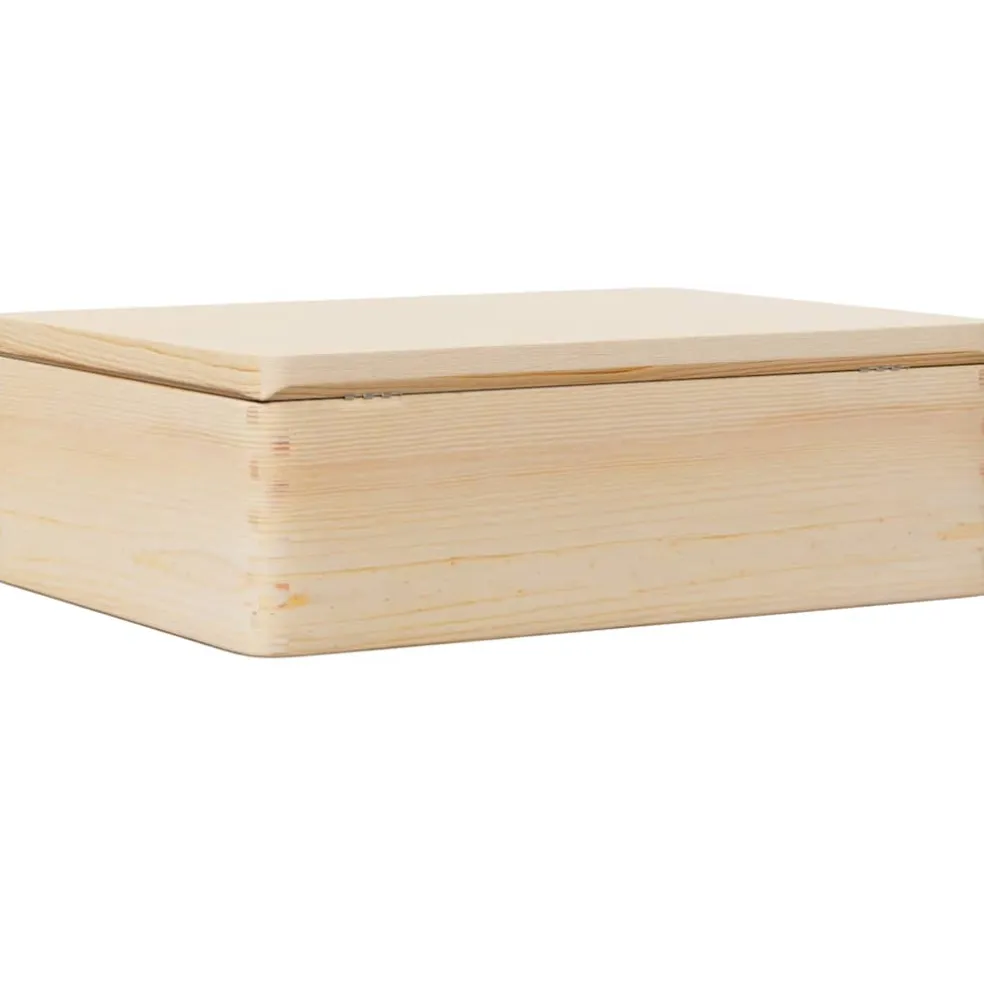 vidaXL Houten kist met deksel 40x30x13 cm massief grenenhout