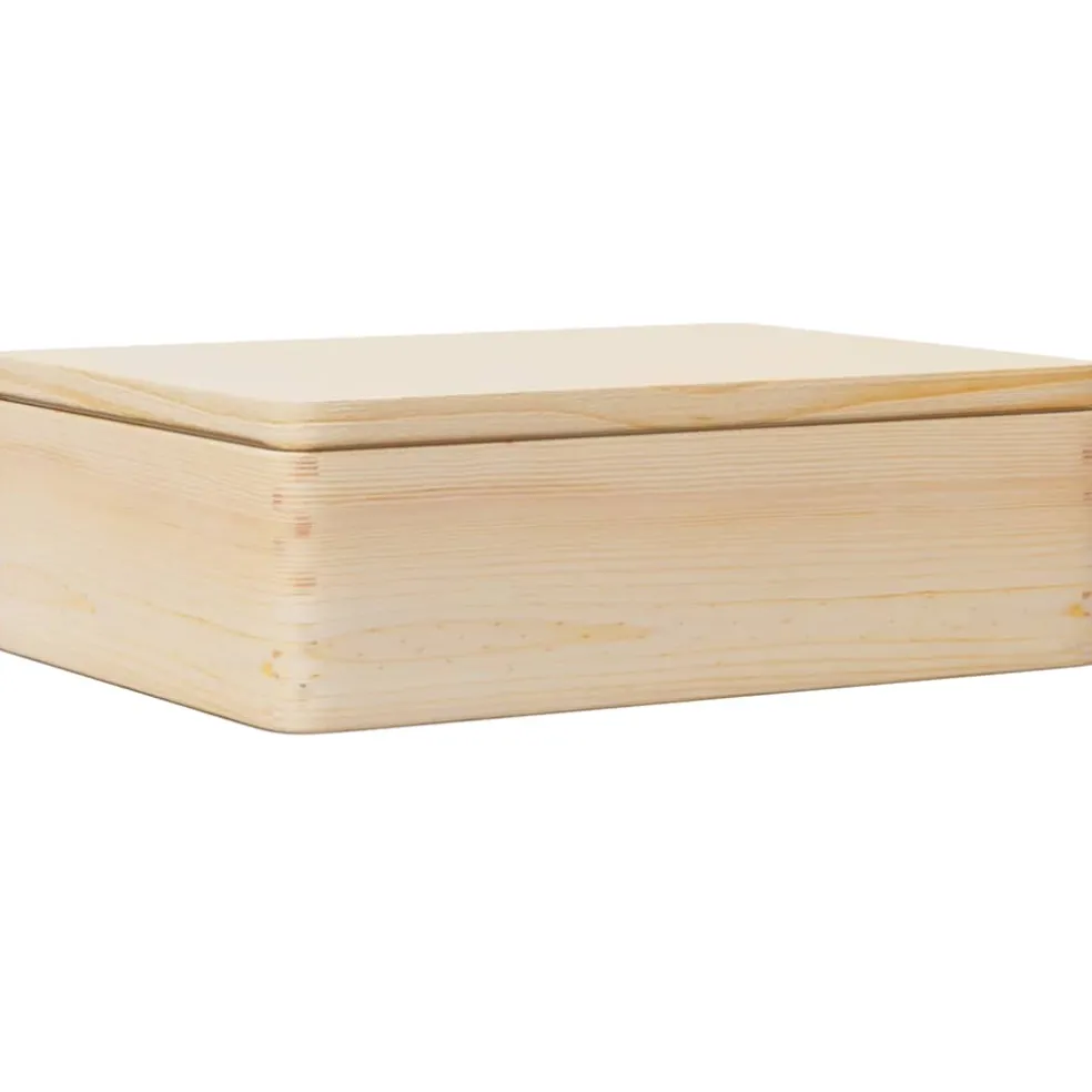 vidaXL Houten kist met deksel 40x30x13 cm massief grenenhout