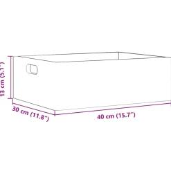vidaXL Houten kist met handvatten 40x30x13 cm massief grenenhout zwart