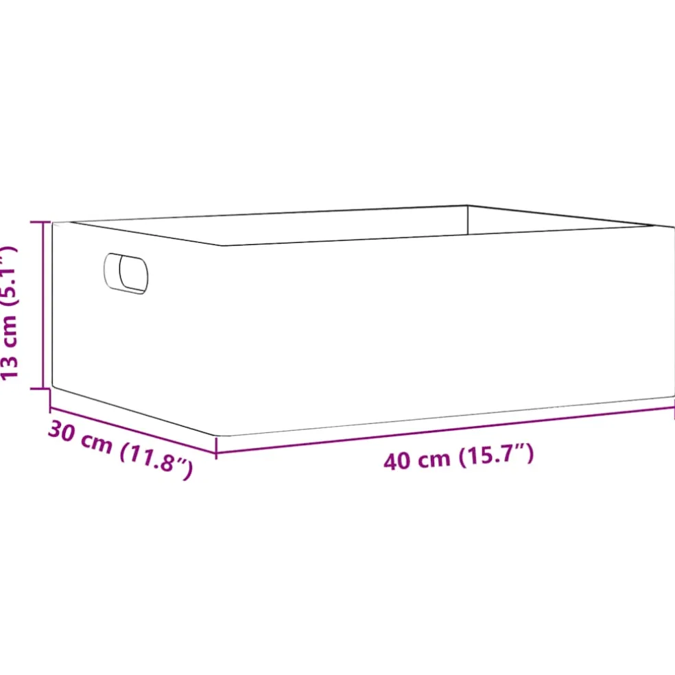 vidaXL Houten kist met handvatten 40x30x13 cm massief grenenhout zwart