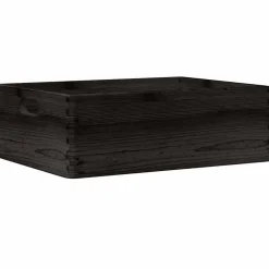 vidaXL Houten kist met handvatten 40x30x13 cm massief grenenhout zwart