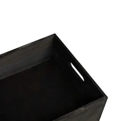 vidaXL Houten kist met handvatten 40x30x13 cm massief grenenhout zwart