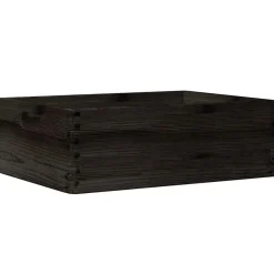 vidaXL Houten kist met handvatten 40x30x13 cm massief grenenhout zwart