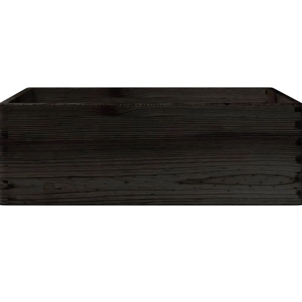 vidaXL Houten kist met handvatten 40x30x13 cm massief grenenhout zwart