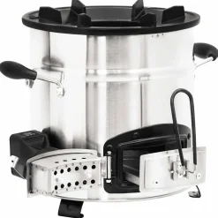 vidaXL Houtkachel met USB-ventilator 35,5x26x28 cm roestvrijstaal