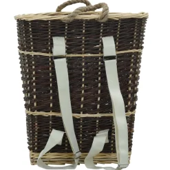 vidaXL Houtmand met draagriemen 44,5x37x50 cm natuurlijk wilgenhout