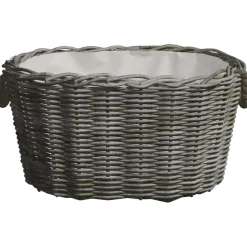 vidaXL Houtmand met handvatten 59x42x28 cm wilgenhout grijs