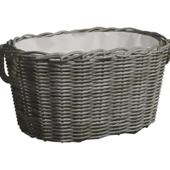 vidaXL Houtmand met handvatten 59x42x28 cm wilgenhout grijs