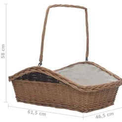 vidaXL Houtmand met handvat 61,5x46,5x58 cm wilgenhout bruin