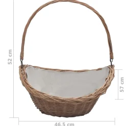 vidaXL Houtmand met handvat 57x46,5x52 cm wilgenhout bruin