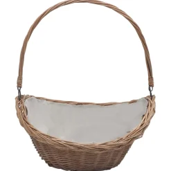 vidaXL Houtmand met handvat 57x46,5x52 cm wilgenhout bruin