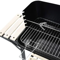 vidaXL Houtskoolbarbecue staand met wieltjes