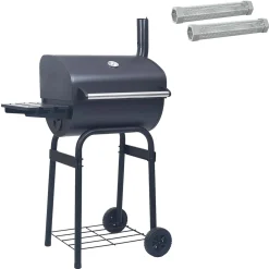 vidaXL Houtskoolbarbecue 75 x 48 x 120 cm zilver