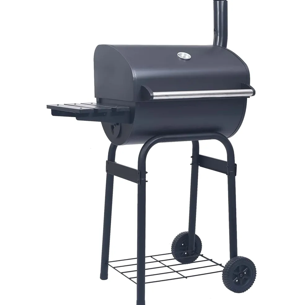 vidaXL Houtskoolbarbecue 75 x 48 x 120 cm zilver