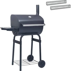 vidaXL Houtskoolbarbecue 75 x 48 x 120 cm zilver
