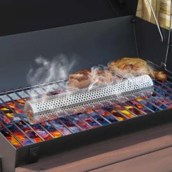 vidaXL Houtskoolgrill met Rookbuizen 91 x 71 x 107 cm Staal Zwart
