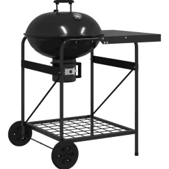 vidaXL Houtskoolgrill met Rookbuizen 91 x 71 x 107 cm Staal Zwart