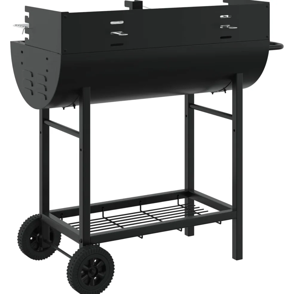 vidaXL Houtskoolgrill 96,5 x 42,5 x 88,5 cm Zwart
